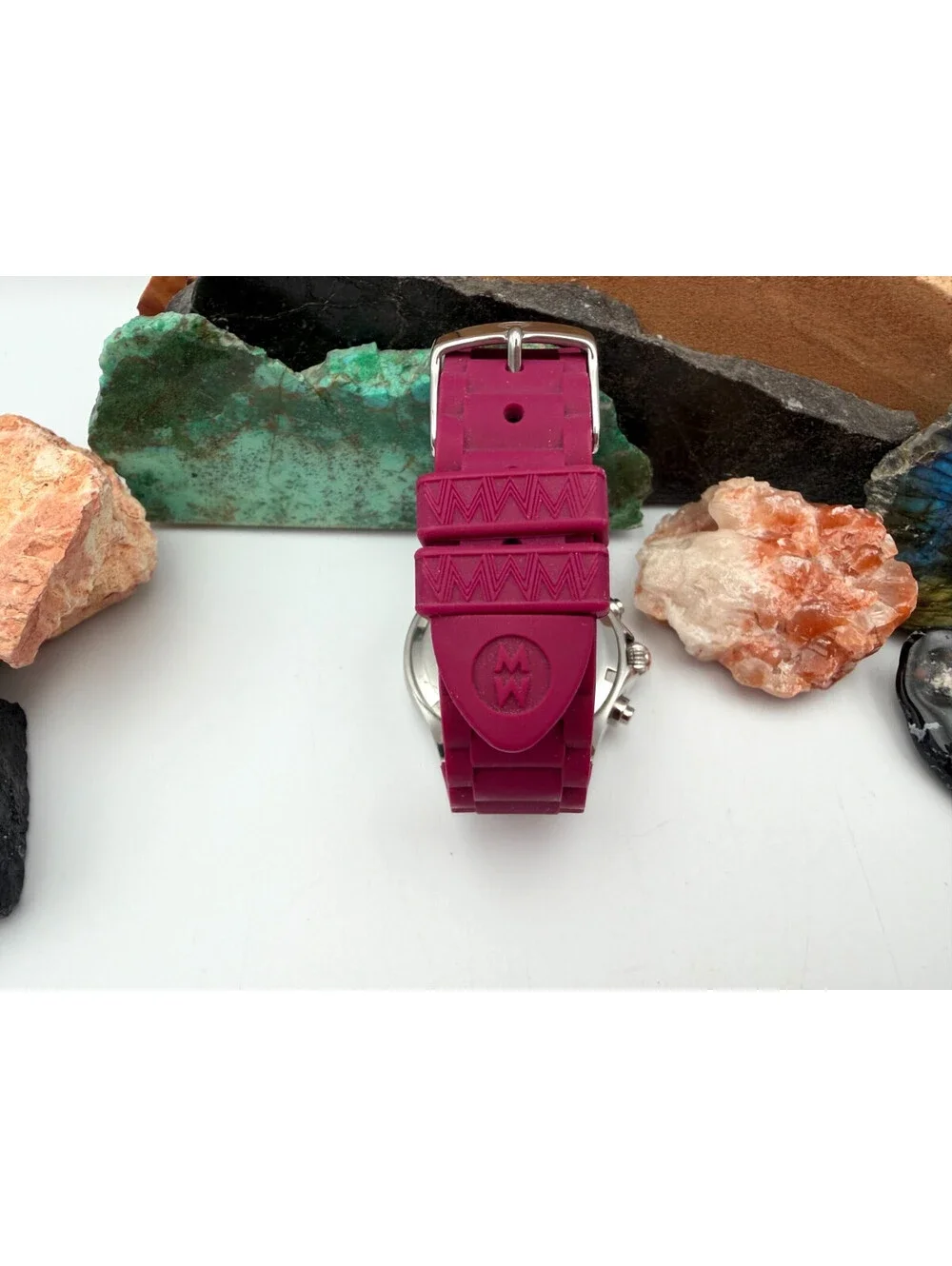 Michele Tahitian Jelly Bean Fuchsia Purple Chronograph Watch